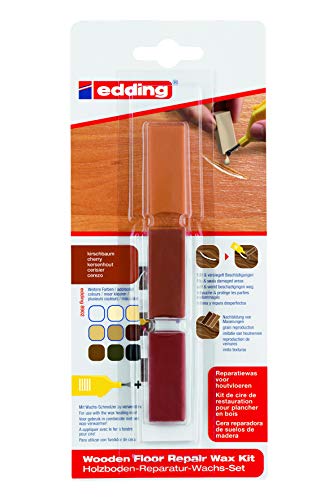 edding 8902 Holzboden-Reparaturwachs-Set - Kirsche - 3 Hartwachse - zum Ausbessern von Beschädigungen und Kratzern in Holzböden edding 8902 Holzboden-Reparaturwachs-Set - Kirsche - 3 Hartwachse - zum Ausbessern von Beschädigungen und Kratzern in Holzböden