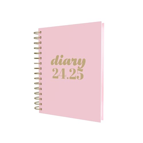 Collins Scandi E-PW51M.50-2425 Agenda scolaire journalier pour étudiants et enseignants sur papier recyclé Rose A5