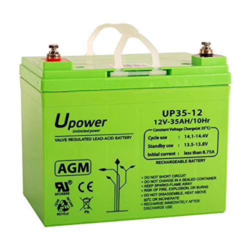 U-Power Batería AGM 12V 35Ah – Sellada Recargable Plomo-Ácido VRLA – para Alarmas,...