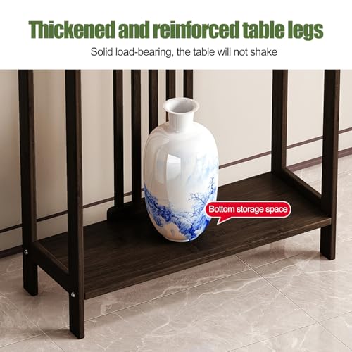 Mesa de entrada moderna para pasillo y salón consola decorativa marrón de 99 cm 8