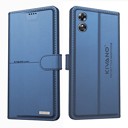 Image of KIVANO Oppo A17 Flip Cover | Leather Finish | Inside Pockets & Inbuilt Stand | Shockproof Wallet Style Magnetic Closure Back Cover Case