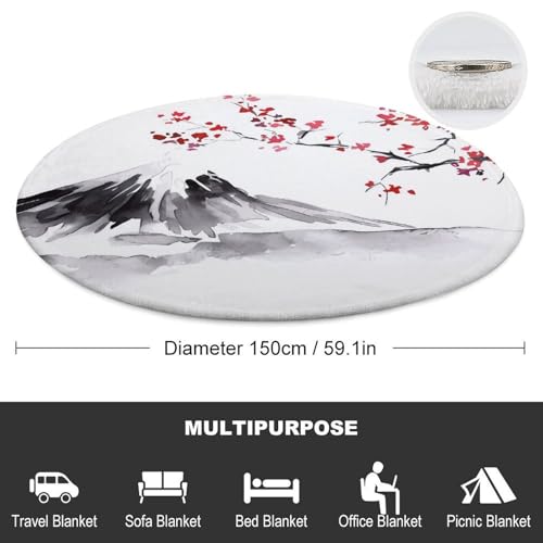 Couverture japonaise ronde flanelle de qualité supérieure pour ameublement