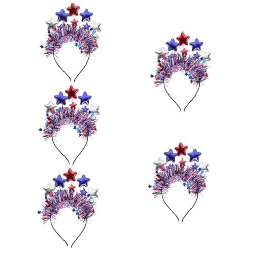 Bandeau étoile patriotique rouge blanc bleu pour fête américaine x5
