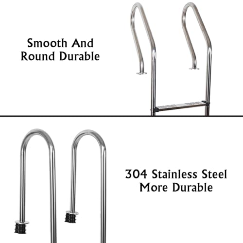 Escalera para piscina embutida 2 peldaños acero inoxidable miniatura 3