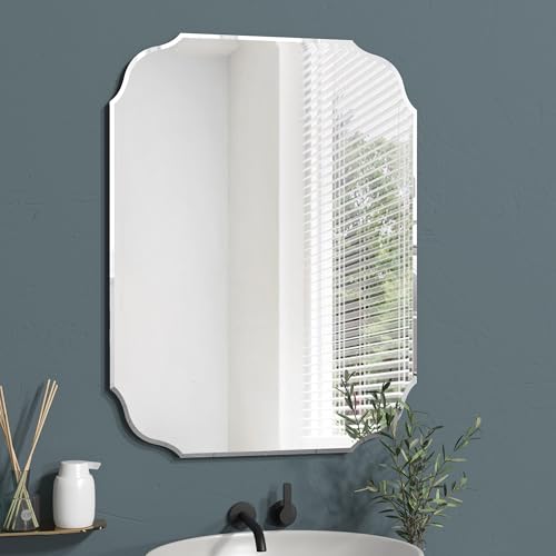 GOAND 18 x 24 Inch Silver Wall Mirror-Beveled Edge Frameless Mirrors for Bathroom, Vanity, Bedroom...