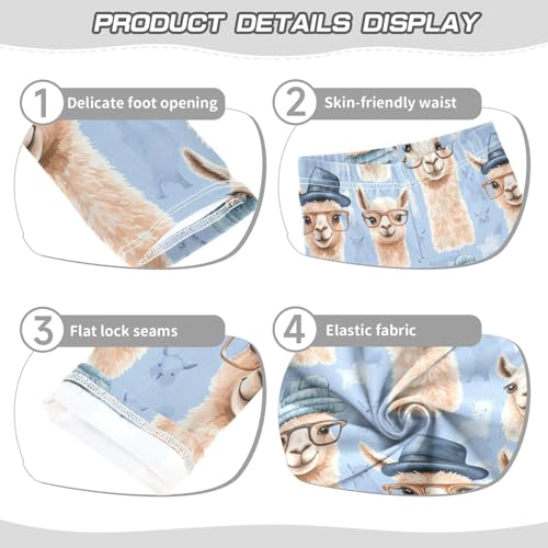 Funny Llamas Girls Leggings,Workout Leggings for Girls Toddler Athletic Legging Size for 3-10T3