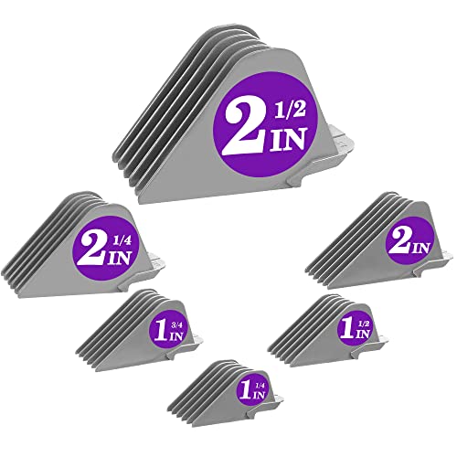 6Pcs Professional Hair Clipper Guards Cutting Guides Fits For Most Wahl Clippers Clipper, Combs Replacement - 1 & 1/4" To 2 & 1/2", Guard Number: #20, 18, 16, 14, 12, 10 (Gray) #TOP22