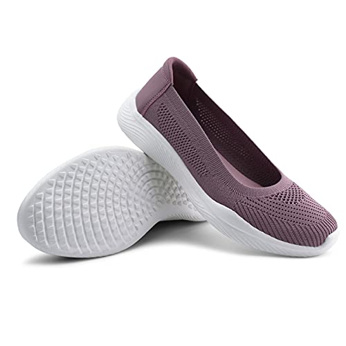 Firelli Women Slip On Loafer Casual Flats Mesh Walking Shoes (5,Rose) #TOP7