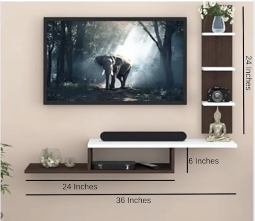 Image of C Style Tv Cabinet Floating Shelves for Wall Set,Wall Mounted Shelf for Living Room, Bedroom, Outdoor,Gallery,Stairs (Tv Cabinet)