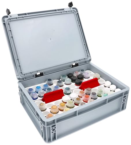 Rangement peinture Citadel Feldherr avec boîte Eurobox pour 128 pots de 12 ML