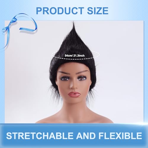 Image of Black Wig Hair Headband Costume Funny Wigs for Adults Crazy Wigs for Halloween Costume Cosplay