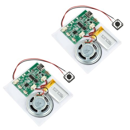Image of Diymore DIY Birthday Cards Music Module 8MB Push Button Activated Sound Module with Speaker,Easy Recording for Personalized Greetings,DIY Holiday Cards for Women Men Mom Wife Lover Kids Gifts 2 PCS