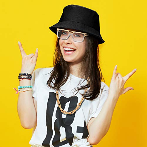 GEJOY 90s Accessories Outfit for Woman 80s Clothes Hip Hop Costume Kit Old School Rapper Sunglasses Faux Gold Rope Chain Earrings 80s/ 90s Buchona Freaknik Theme Party Decorations