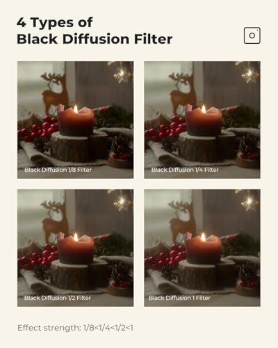 Image of K&F Concept 40.5mm Black Diffusion 1 /8 Filter Dream Cinematic Effect Filter with 28 Multi-Layer Coatings Hydrophobic /Scratch Resistant for Camera Lens