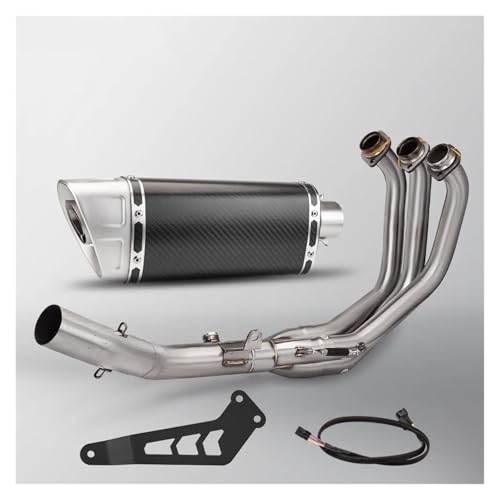 バイクマフラー MT-09用 SP FZ09 2021 2022 2023 オートバイ用排気管フルシステム M1 ステンレススチール エキゾーストパイプ(B carbon)