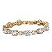 Forcolor Gold-Plated Sparkling White Cubic Zirconia Tennis Bracelet 7''