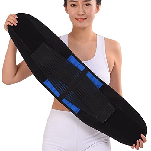 iumLeap S-6XL Elastic Lumbar Back Brace Belt Lower Back Support Women Men Posture Corrector Waist Pain Relief Spine Support Corset Tummy Tuck Sports Fitness Waist Trainer(Blue-6XL)