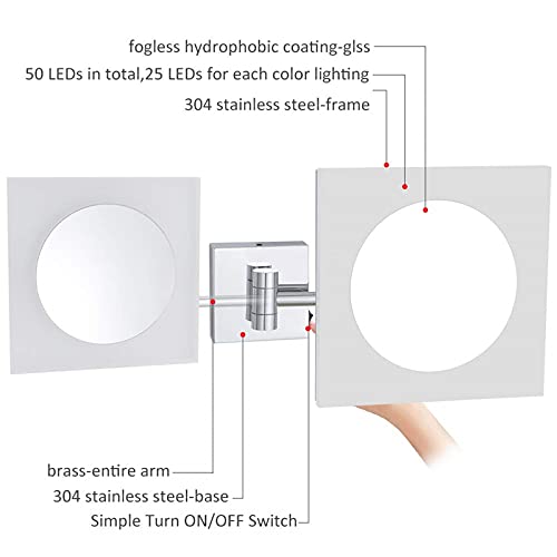 Miroir de maquillage mural LED extensible pour sublimer votre routine beauté - 6