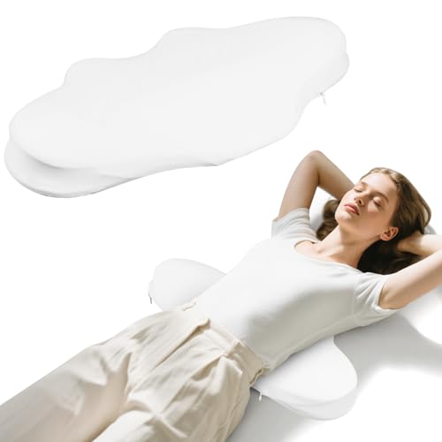 SMDR Ergonomic Lumbar Support Pillow – Dual-Wing Memory Foam Cushion for Lower Back Pain Relief, Soft Flexible Support (Low Height) for Bed, Washable Cover