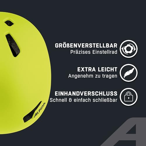 ALPINA Hackney Kinderfahrradhelm, be Visible matt, 51-56 cm – Ansicht 3