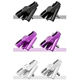 Momfin Abrazadera plegable de aleación de aluminio para bicicleta Brompton NEO Soporte de vástago de tubo de cabeza de bicicleta Bloqueo seguro negro púrpura plata para ciclismo urbano (C-plata)