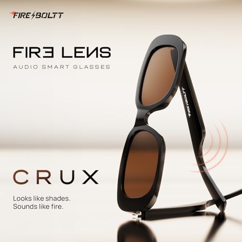 Image of Fire-Boltt Fire-Lens Crux Smart Glasses, Bluetooth Calling & Open-Ear Bluetooth Sunglasses with HD Sound & Smart Audio Touch Controls Voice Assistant (Siri /Alexa /Google), Fast Charging for Men & Women