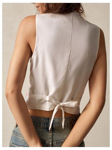 MakeMeChic Women's Plus Size Western Outfit Floral Vest Tops Sleeveless V Neck Button Front Jacket Outerwear2