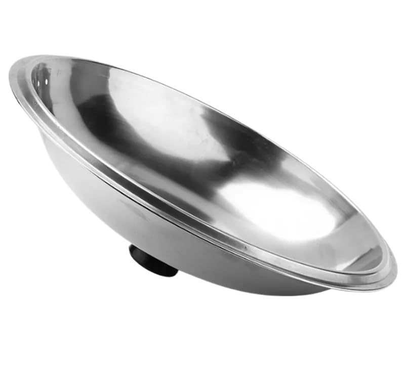 Coperchio per Pentola Vetro, Coperchio For Padella Wok In Acciaio Inox Universale For Visibile Sostituito For Friggere D Semicircolare(42cm)