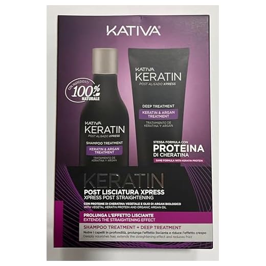 KATIVA Keratin Post Alisado Express Lote 2 Pz, Prolonga el tratamiento de alisado brasileño