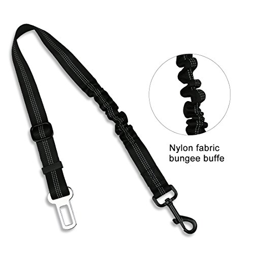 JKC Laisse pour Chien Voiture,Ceinture de Sécurité Chien de Toutes Les Races Ceinture de Sécurité pour Chien Réglable et Elastique