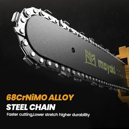 Image of Cordless 8In Chainsaw w / 4.0Ah Battery and Charger, Compatible with Dewalt 20V MAX Battery, Electric Hand Chain Saw, Auto Oiler, 900W Brushless Motor, for Tree Trimming, Cutting, Purning