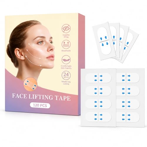 BIVYAX Face Tape Lifting – 120 Pezzi, Cerotti Invisibili per Doppio Mento e Fronte, Anti-Rughe, Impermeabile, Uso Quotidiano