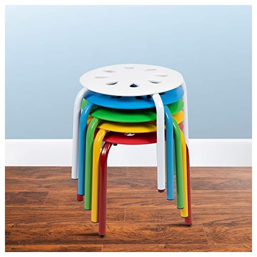 Flash Furniture Plastic Nesting Stack Stools, 11.5"Height, Assorted Colors (5 Pack)