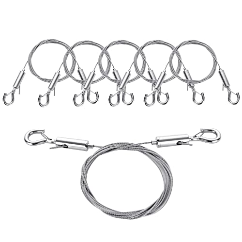 Image of 6PCS Adjustable Picture Hanging Wire，2m x1.5mm Picture Frame Wire with Hook，6.66ft Length 304 Stainless Steel Picture Wire Hanging Kit, 0.05 in Picture Wire for Hanging Pictures and Mirrors