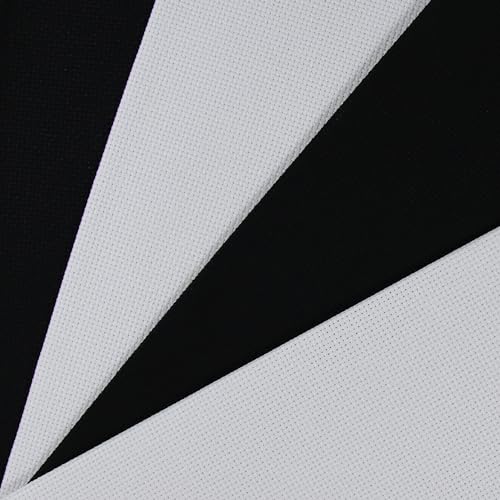Image of KCS 4 /6 pc of 12 inch x 18 inch 30cmx45cm 16CT Counted Cotton Aida Cloth Cross Stitch Fabric (White+Black, 4 pc)