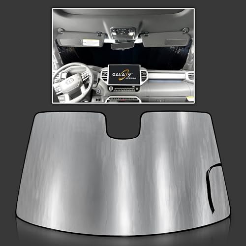 Galaxy Auto Shield Custom Fit Windshield Sun Shade for 2022 2023 2024 Toyota Tundra, Insulated Sunshade Privacy Accessories Blockout UV Reflector Protection - Made in USA