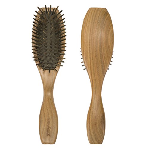 VAMIX Natural Wooden Green Sandalwood Hair Brush - No Static Detangling Scalp Cushion Massage Hair Comb (1)