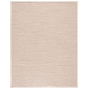 SAFAVIEH Natural Fiber Collection Area Rug – 8′ x 10′, Marble & Beige, Border Sisal Design, Easy Care, Ideal for High Traffic Areas in Living Room, Bedroom (NF143C)