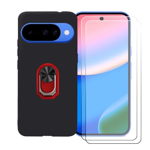 CongJiaLingXi �P�[�X �K�p �� Google Pixel 11 (6.3") �����O�T�|�[�g+ [2�p�b�N]�����K���X�X�N���[���v���e�N�^�[�A�_��ȃV���R�[���V�F���o���p�[TPU�ی�J�o�[�������,��