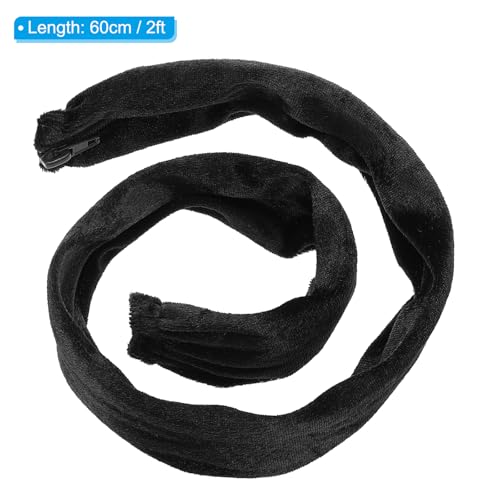 Image of PATIKIL 2ft Lamp Chain Cover, Chain Protective Sleeve Washable with Zipper for Chandelier Lighting Wires Swing Light Fixture, Black