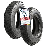Garronda 2er-Set 4.80/4.00-8 Reifen mit Schlauch Schubkarre Schwarz GD-0164