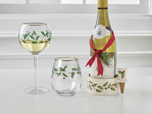 Lenox Drinkware, Holiday 4-Piece Wine Balloon Glass Set, Set Of 4, 14 Fl Oz Capacity, Made From Glass, Festive Red Christmas Design, Hand Wash Only, Christmas Decorations, Winter Decor (4 Piece) by Lenox - Image 4