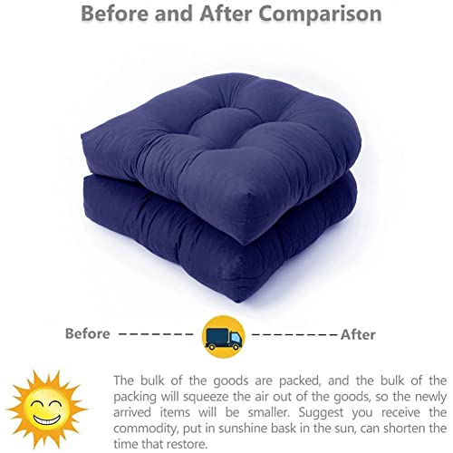 Gppsungd Rocking Chair Cushion Set 2 Pack U Shape Patio Seat Cushions Soft Thickened Indoor/Outdoor Patio Chaise Lounger Cushion 18.9 X 18.9 Inch (Navy) #TOP2