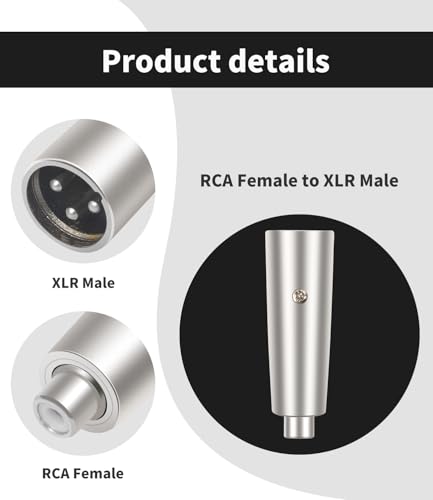 Adaptador XLR macho a RCA hembra 3 unidades miniatura 4