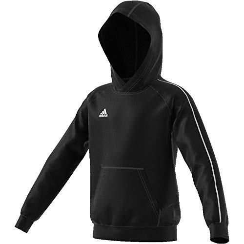adidas Core 18 K, Felpa con Cappuccio Unisex Bambini, Nero (Black/White), 164 (13-14 Y)