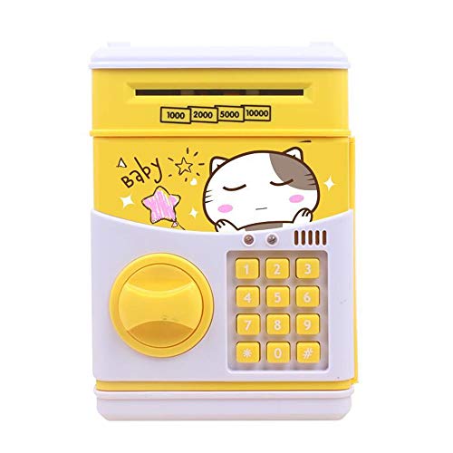 Uiipx Cartoon Animal Password Money Box, For Child Gift 13.5 x 12.3 x 18.9cm The Front Can Be Opened Cartoon Shape Storing Money Box,H