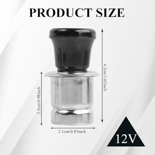 Image of Car Cigarette Lighter, Pop-Out Car Cigarette Lighter, Metal Plastic Construction Cigarette Lighter, 12V Lighter Plug Auto Replacement Accessories Fits for Most Vehicles Socket