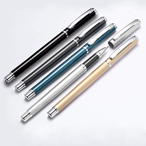 Bolígrafos metálicos de gel, punta fina 0.5mm, tinta negra, set de 5 miniatura 4