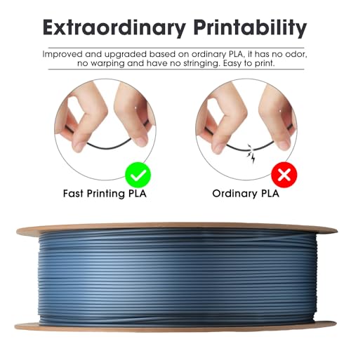 Image of eSUN PLA Basic Filament 1.75mm, 3D Printer Filament High Speed PLA for Fast Printing, 1KG Spool, 2 Spools 3D Printer Filament, Light Grey