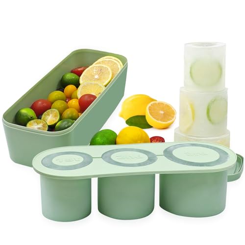Eiswürfelbehälter Eiswürfelform für 20-30-40 oz Becher Silikon-Hohlzylinder-Eisform mit Deckel und Behälter zum Kühlen von Getränken Kaffee Saft Whiskey Einfacher Eisbereiter für 20-30-40 oz Becher
